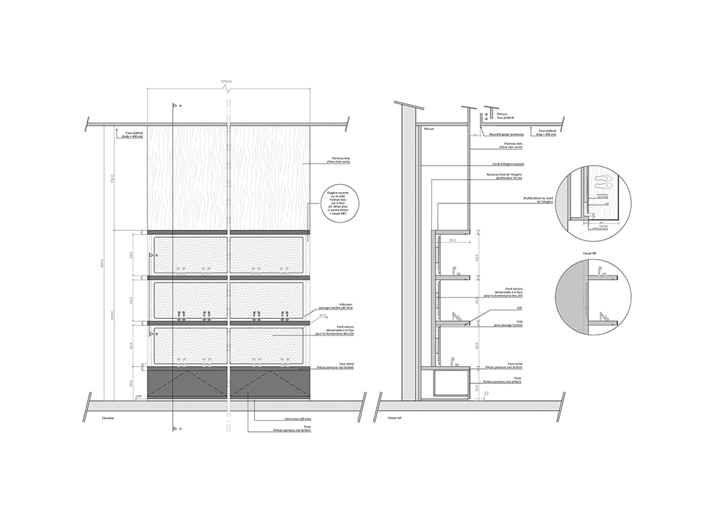 Dessinateur plans d'execution pour Atelier UTO (Tous droits réservés) - boutique Sonia Rykiel 500m2 - Saint Germain des prés - Paris FR - Crédits photo Jules Rodet